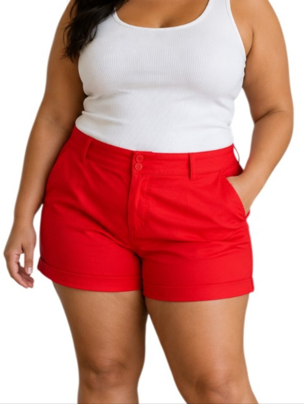 Torrid Red Stretch Chino Style Shorts Size 24
